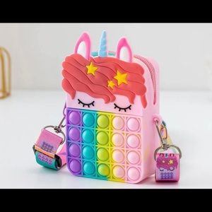 Unicorn Kids crossbody Small Purse Fidget Bubble Pop